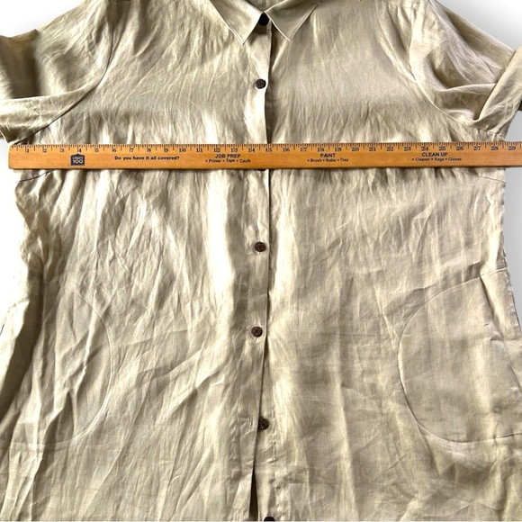 Go by Go Silk 100% Linen Lagenlook Button Down Duster Shirt Dress NWT Sz 3X - Picture 8 of 12